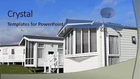  Presentation with trailer park - Presentation enhanced with caravan or trailer park background and a teal colored foreground