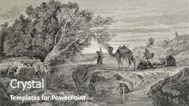  Presentation with oasis - Slide deck featuring caravan resting at an oasis background and a gray colored foreground