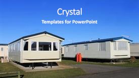  Presentation with trailer park - PPT theme with 3d illustration of gas station background and a cream colored foreground