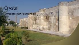  Presentation with silk and diamond - Colorful theme enhanced with caravansary on the silk road backdrop and a teal colored foreground