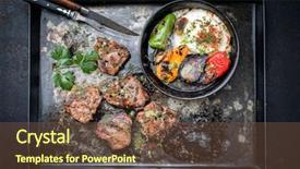  Presentation with bone - Amazing theme having carbon - barbecue t-bone lamb steak backdrop and a tawny brown colored foreground