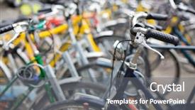  Presentation with bike - Amazing presentation theme having carbon - bike rental service many bikes backdrop and a gray colored foreground