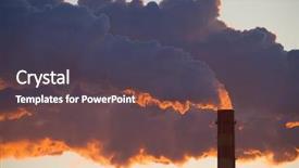  Presentation with carbon - Beautiful theme featuring carbon - steaming power plant pipe backdrop and a dark gray colored foreground