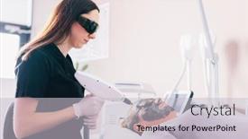  Presentation with laser beauty treatment - Presentation theme consisting of carbon-black-doll-laser-treatment background and a light gray colored foreground