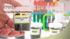  Presentation with chemical plastic - PPT layouts consisting of carbon-carbon-content-in-soil background and a coral colored foreground