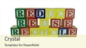  Presentation with reduce reuse recycle - Audience pleasing PPT layouts consisting of carbon credit - set of alphabet blocks that backdrop and a blonde colored foreground