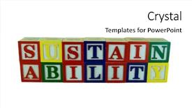  Presentation with sustainability - Slide deck featuring carbon credit - set of alphabet blocks that background and a white colored foreground