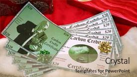  Presentation with carbon - Presentation theme having carbon credit certificates background and a  colored foreground