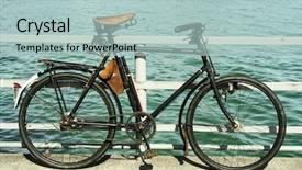  Presentation with engineering - Colorful PPT theme enhanced with engineering seating - bicycle by the lake focus backdrop and a  colored foreground