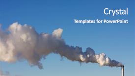  Presentation with air pollution - Presentation theme featuring carbon dioxide - air pollution from a smoke background and a teal colored foreground