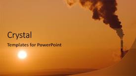  Presentation with air pollution - Audience pleasing presentation consisting of carbon dioxide - air pollution backdrop and a gold colored foreground