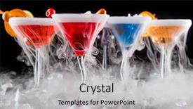  Presentation with vapor - Presentation featuring carbon dioxide - cocktails with ice vapor background and a light gray colored foreground