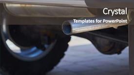 Presentation with pipe - Slide deck enhanced with carbon dioxide - exhaust pipe of a car background and a dark gray colored foreground