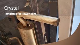  Presentation with pipe - Audience pleasing PPT layouts consisting of carbon dioxide - exhaust pipe of a car backdrop and a tawny brown colored foreground