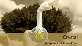  Presentation with mad scientist - Amazing PPT theme having carbon dioxide - mad scientist holds a 500ml backdrop and a yellow colored foreground