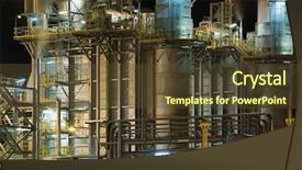  Presentation with plant structure - Amazing PPT layouts having carbon dioxide - power plant structure detail backdrop and a tawny brown colored foreground