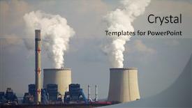  Presentation with power plant - Presentation theme enhanced with carbon dioxide - power plant background and a light gray colored foreground