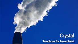  Presentation with carbon dioxide - Audience pleasing presentation theme consisting of carbon dioxide - smoke stack spewing smoke backdrop and a  colored foreground