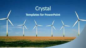  Presentation with alternative energy - Amazing PPT theme having carbon dioxide - wind turbines farm alternative energy backdrop and a ocean colored foreground