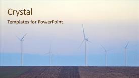  Presentation with wind turbines - Amazing presentation theme having carbon dioxide - wind turbines on field backdrop and a cream colored foreground