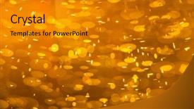  Presentation with gas - Audience pleasing slide set consisting of carbon dots - golden macro background gas bubbles backdrop and a gold colored foreground