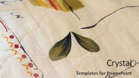  Presentation with textile - Theme consisting of carbon element - closeup fabric textile texture background and a soft green colored foreground