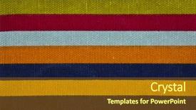  Presentation with colorful fabric - PPT theme featuring carbon element - colorful fabric texture background background and a tawny brown colored foreground