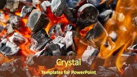  Presentation with fire - Amazing presentation having carbon element - fire burning coals close up backdrop and a tawny brown colored foreground