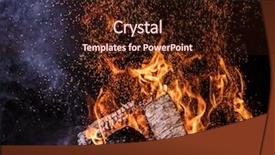  Presentation with carbon - Audience pleasing slide deck consisting of carbon element - flaming logs fire flames backdrop and a wine colored foreground