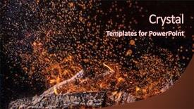  Presentation with fire - PPT theme featuring carbon element - flaming logs fire flames background and a wine colored foreground