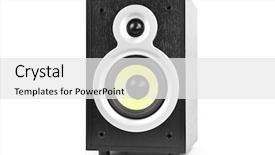  Presentation with carbon - Cool new PPT theme with carbon element - speaker isolated on white backdrop and a  colored foreground