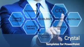  Presentation with ecology - Amazing slide set having carbon energy - businessman in ecology and environment backdrop and a ocean colored foreground