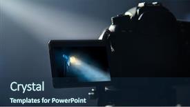  Presentation with carbon fiber - Cool new PPT layouts with carbon fiber - dslr camera making video backdrop and a ocean colored foreground