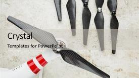  Presentation with quadcopter - Audience pleasing slides consisting of carbon fiber propellers backdrop and a light gray colored foreground