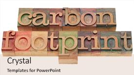  Presentation with carbon footprint - Presentation design consisting of carbon footprint - word sin vintage background and a coral colored foreground