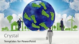  Presentation with carbon footprint - Slide set enhanced with carbon-footprint-concept-with-businessman background and a white colored foreground