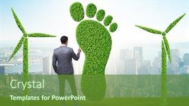  Presentation with carbon footprint - Slides enhanced with carbon-footprint-concept-with-businessman background and a tawny brown colored foreground