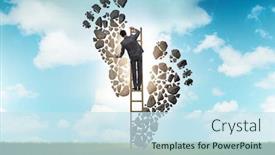  Presentation with carbon footprint - Beautiful slides featuring carbon-footprint-concept-with-businessman backdrop and a sky blue colored foreground