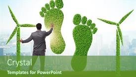  Presentation with carbon - Presentation design enhanced with carbon-footprint-concept-with-businessman background and a tawny brown colored foreground