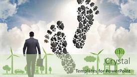 Presentation with carbon footprint - Amazing presentation theme having carbon-footprint-concept-with-businessman backdrop and a soft green colored foreground