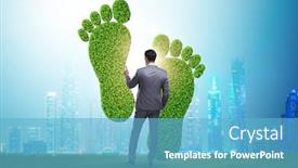  Presentation with carbon footprint - PPT theme with carbon-footprint-concept-with-businessman background and a light blue colored foreground