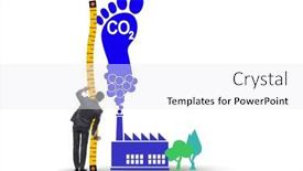 Presentation with carbon footprint - Slide set with carbon-footprint-concept-with-pollution and a white colored foreground