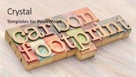  Presentation with carbon footprint - Cool new slide deck with carbon footprint word abstract backdrop and a lemonade colored foreground