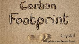  Presentation with carbon - Beautiful slides featuring carbon footprint written in sand backdrop and a coral colored foreground