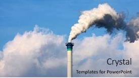  Presentation with industry - Slides enhanced with carbon monoxide - chimney - industry chimney smoking background and a  colored foreground
