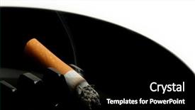  Presentation with carbon - Presentation theme consisting of carbon monoxide - cigarette burning in ashtray macro background and a  colored foreground