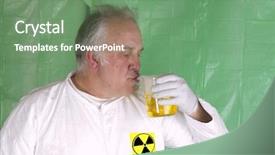  Presentation with radioactive - Presentation enhanced with carbon monoxide - humorus take on a man background and a seafoam green colored foreground