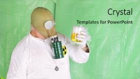  Presentation with radioactive - Amazing slides having carbon monoxide - man holding hazardous chemical backdrop and a seafoam green colored foreground
