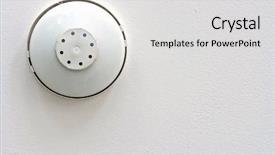  Presentation with heat - Amazing PPT theme having carbon monoxide - smoke and heat alarm detecter backdrop and a light gray colored foreground