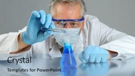  Presentation with mad scientist - Cool new presentation design with carbon tubes - closeup of a mad scientist backdrop and a  colored foreground